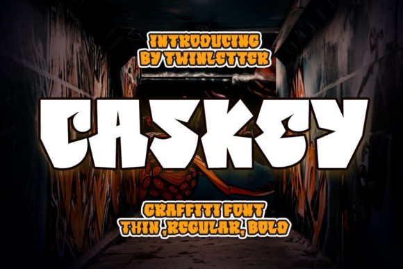 Caskey: A Bold Graffiti Display Font for Streetwear Branding