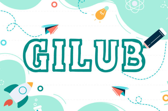 Gilub: A Bold Outlined Display Font for Editorial Design
