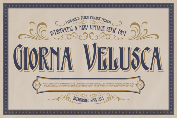 Giorna Velusca: A Vintage Display Font for Web Designers