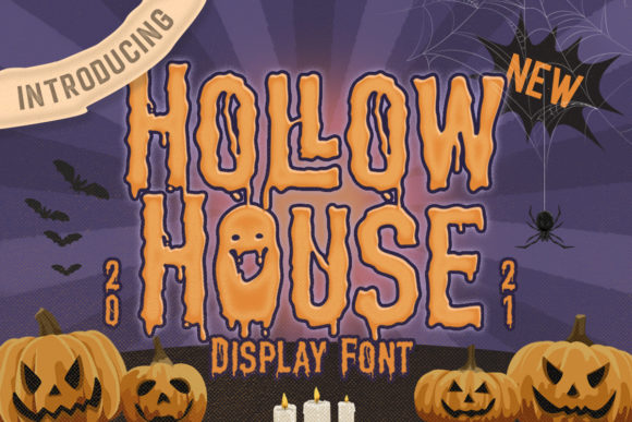 Hollow House: A Bold Spooky Display Font for Editorial Design