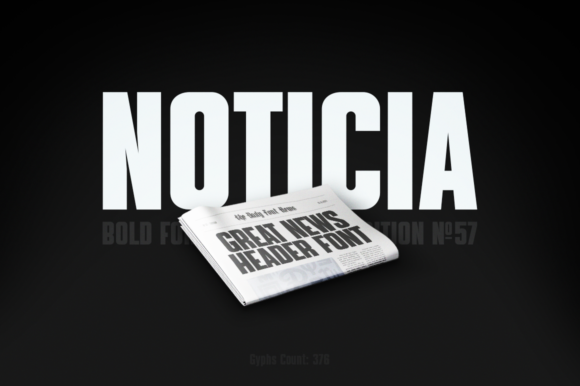 Noticia Display Font: Cool, Bold Lettering for Brands