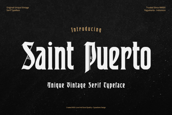 Saint Puerto: A Vintage Display Font for Business Branding